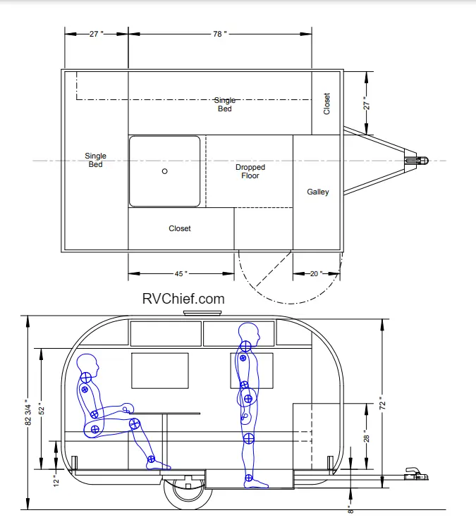 4x10 teardrop  camper trailer interior plans