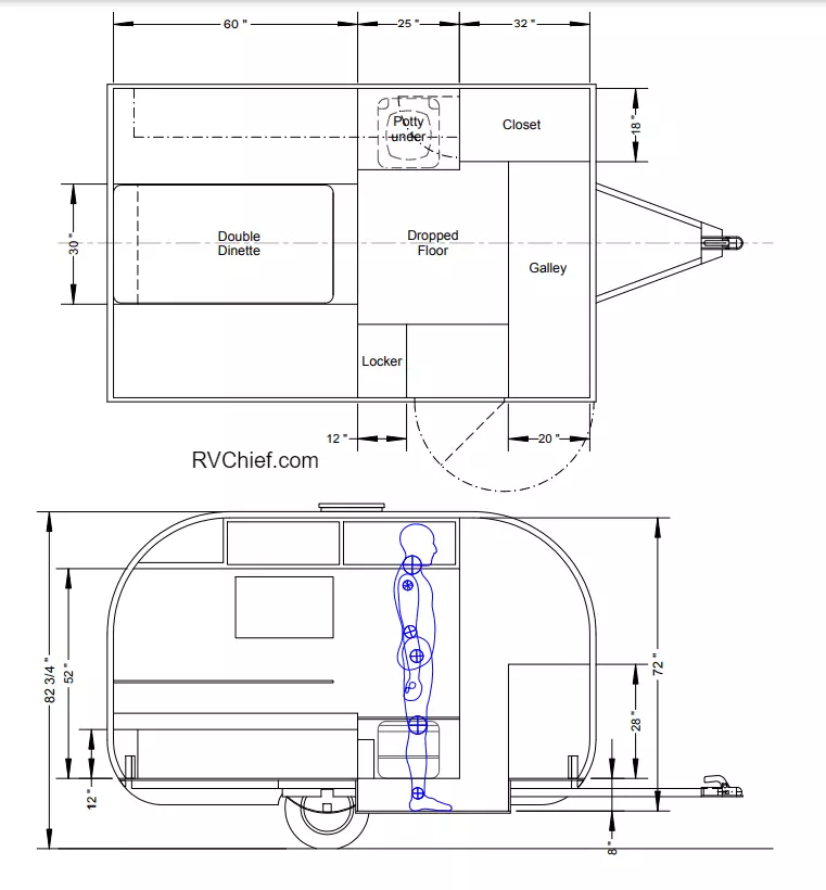 4x10 teardrop camper trailer pan interior